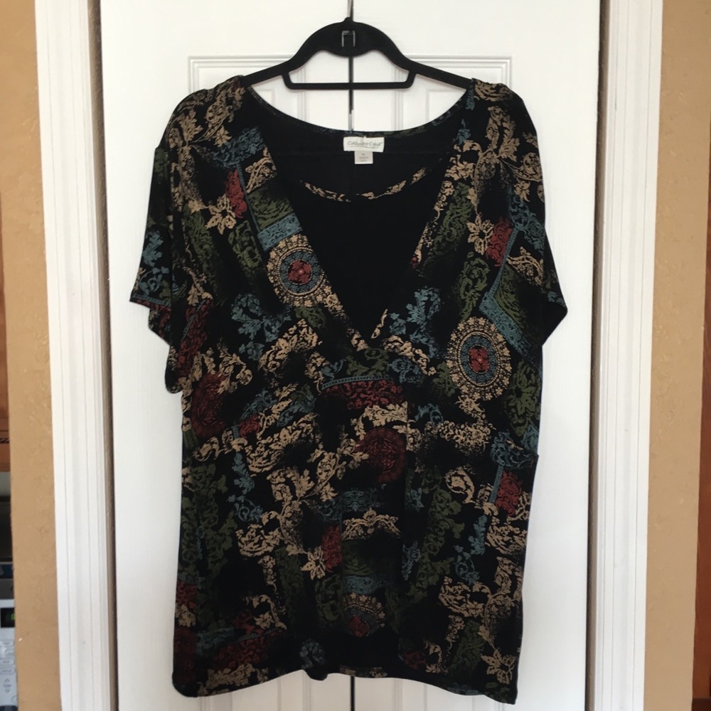 Coldwater Creek Short Sleeve Top EUC XL